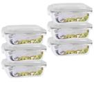 Conjunto Com 6 Potes Vidro 1040ml Hermético Marmita 4 Travas Conjunto Com 6 Potes Vidro 1040ml Hermético Marmita 4 Travas