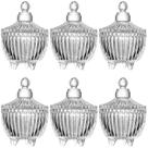 Conjunto com 6 Potiches Vidro Multiuso para Lembrancinhas Festa PortaVela Bombom Brinco Design Luxuoso Elegante Decoração Organização Casa Armário