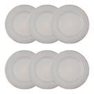 Conjunto Com 6 Pratos De Cerâmica Cinza 20cm Para Sobremesa Pós Almoço Em Família Bolinho