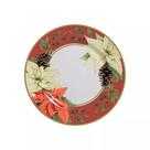 Conjunto com 6 Pratos de Sobremesa Mariah Vermelho Natal Ø21cm