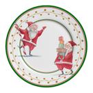 Conjunto com 6 Pratos Raso Ho Ho Ho Natal Acetinado Ø29cm