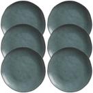 Conjunto Com 6 Pratos Raso Orgânico Petroleum 26,5cm Porto Brasil