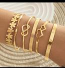 Conjunto com 6 Pulseiras Banhadas a Ouro 18K - Elegância e Sofisticação em Cada Detalhe!