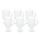 Conjunto Com 6 Taças de Cappuccino de Vidro com Alça e Pé 115ml Lyor