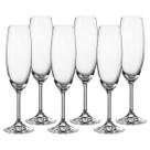 Conjunto Com 6 Taças de Champanhe Festas Bruna Cristal 220ml Conjunto Com 6 Taças de Champanhe Festas Bruna Cristal 220ml