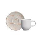 Conjunto com 6 Xícaras de Café com Pires Coup Stoneware Entre Laços 97ml Conjunto com 6 Xícaras de Café com Pires Coup Stoneware Entre Laços 97ml
