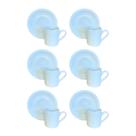 Conjunto Com 6 Xícaras De Café Com Pires Porcelana Branca 70 Ml