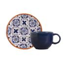 Conjunto com 6 Xícaras de Chá com Pires Coup Stoneware New Asteca 220ml