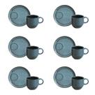 Conjunto com 6 Xícaras de Chá Empilhável com 6 Pires Linhas Night Sky 230ml