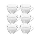 Conjunto com 6 xicaras p/café chá de vidro transparente 250ml Conjunto com 6 xicaras p/café chá de vidro transparente 250ml
