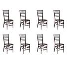 Conjunto com 8 Cadeiras Tiffy Marrom