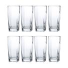 Conjunto Com 8 Copos Vidro Bali Quadrado 320ml Transparente