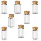 Conjunto com 8 Potes de Vidro 125ml Tampa Rosca de Bambu Vedação para Temperos Ervas Grãos Condimentos Organização Cozinha Armário Mesa Bancada Conjunto com 8 Potes de Vidro 125ml Tampa Rosca de Bambu Vedação para Temperos Ervas Grãos Condimentos Organização Cozinha Armário Mesa Bancada