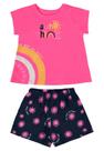 Conjunto com Blusa e Short em Meia Malha para Bebê Menina Bee Loop