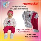 Conjunto com body bebê plush com calça de moletom