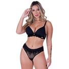 Conjunto com Bojo Soft sem Aro Calcinha Fio Feminino Clamar em Microfibra e Renda - 9139