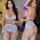 Conjunto Com Cinta Liga Sensual Abertura Tule Calcinha Fio Conjunto Com Cinta Liga Sensual Abertura Tule Calcinha Fio