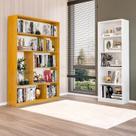 Conjunto com Estante Multiuso 5 Nichos Montreal e Estante para Livros 4 Prateleiras Seattle Conjunto com Estante Multiuso 5 Nichos Montreal e Estante para Livros 4 Prateleiras Seattle