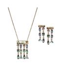 Conjunto com formas geométricas em pêndulo banhado a ouro