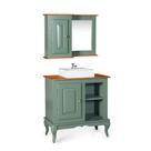 Conjunto com Gabinete para Banheiro 1 Porta com Cuba Dália e Armário de Banheiro com Espelho 1 Porta