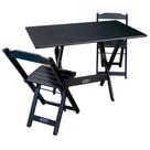 Conjunto Com Jogo De Mesa Dobravel 70x110 Com 2 Cadeiras Preto - Tarimata