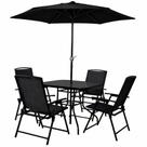 Conjunto com Mesa 4 Cadeiras e Guarda Sol 180CM Riviera para Jardim CASA LYS Conjunto com Mesa 4 Cadeiras e Guarda Sol 180CM Riviera para Jardim CASA LYS