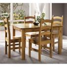 Conjunto com Mesa de Jantar 120cm Retangular e 4 Cadeiras 100% Madeira Maciça Napoli Espresso Móveis