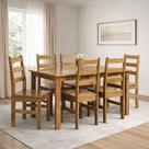 Conjunto com Mesa de Jantar 140cm Retangular e 6 Cadeiras 100% Madeira Maciça Serena Espresso Móveis