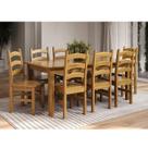 Conjunto com Mesa de Jantar 180cm Retangular e 8 Cadeiras 100% Madeira Maciça Napoli Espresso Móveis
