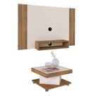 Conjunto com Painel para TV até 40 Polegadas Cine e Mesa de Centro Saara Pinho e Off White