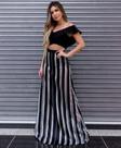 Conjunto Com Saia Longa Preto