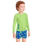 Conjunto com Sunga e Camiseta Infantil Masculino com Proteção UV Verde Neon Quimby
