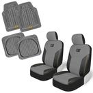 Conjunto combinado de capas de assento e tapetes de chão CAT PU Leather para carros
