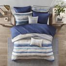 Conjunto combinado de edredom Madison Park Marina King Blue, 8 unidades