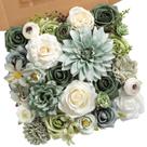 Conjunto combinado de flores artificiais YYHUAWU Tiffany Blue & Green