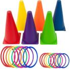 Conjunto combinado Ring Toss de plástico, 26 peças de jogo de carnaval ao ar livre