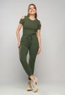Conjunto Comfy Com Blusa Ombro Vazado e Jogger Canelada Verde Salvatore