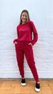 Conjunto Comfy Plush Cotelê Cereja