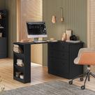 Conjunto Cômoda com Mesa Giratória e Armário Gamer Preto Qmovi Conjunto Cômoda com Mesa Giratória e Armário Gamer Preto Qmovi