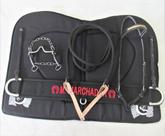 Conjunto Completo De Arreamento Preto + Peitoral Bordado + Freio + Itens