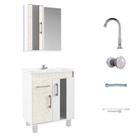 Conjunto Completo de Banheiro São João Lisboa 3 peças, Volakas e Branco, 60 cm