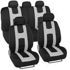 Conjunto completo de capas de assento de carro BDK CarXS Forza em tecido poliéster preto/branco