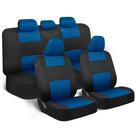 Conjunto completo de capas de assento de carro BDK PolyPro azul sobre preto
