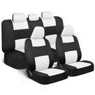 Conjunto completo de capas de assento de carro BDK PolyPro brancas sobre preto
