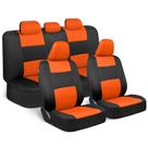 Conjunto completo de capas de assento de carro BDK PolyPro laranja sobre preto Conjunto completo de capas de assento de carro BDK PolyPro laranja sobre preto