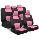 Conjunto completo de capas de assento de carro BDK PolyPro rosa sobre preto