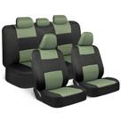 Conjunto completo de capas de assento de carro BDK PolyPro verde sobre preto