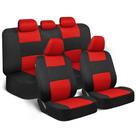 Conjunto completo de capas de assento de carro BDK PolyPro vermelhas sobre preto