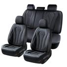 Conjunto completo de capas de assento de carro Coverado em couro impermeável preto