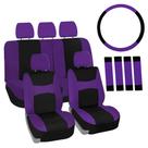 Conjunto completo de capas de assento de carro FH Group, tecido roxo universal